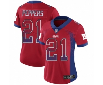 Women's New York Giants #21 Jabrill Peppers Limited Red Rush Drift Fashion Football Jersey