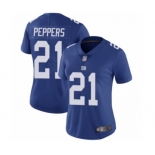 Women's New York Giants #21 Jabrill Peppers Royal Blue Team Color Vapor Untouchable Limited Player Football Jersey