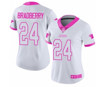 Women's New York Giants #24 James Bradberry White Pink Stitched Limited Rush Fashion Jersey