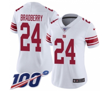 Women's New York Giants #24 James Bradberry White Stitched 100th Season Vapor Untouchable Limited Jersey