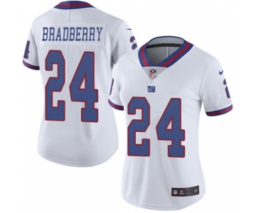 Women's New York Giants #24 James Bradberry White Stitched Limited Rush Jersey