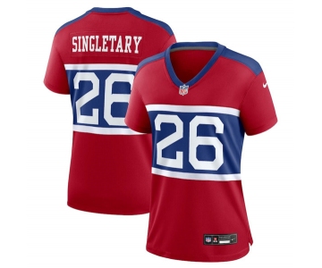 Women's New York Giants #26 Devin Singletary Century Red Alternate Vapor Limited Football Stitched Jersey