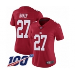 Women's New York Giants #27 Deandre Baker Red Limited Red Inverted Legend 100th Season Football Jersey