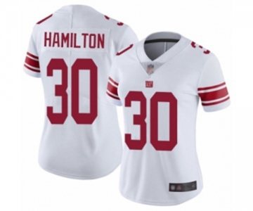 Women's New York Giants #30 Antonio Hamilton White Vapor Untouchable Limited Player Football Jersey