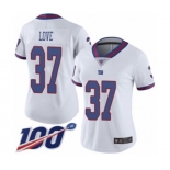 Women's New York Giants #37 Julian Love Limited White Rush Vapor Untouchable 100th Season Football Jersey