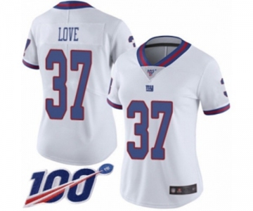 Women's New York Giants #37 Julian Love Limited White Rush Vapor Untouchable 100th Season Football Jersey