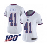 Women's New York Giants #41 Antoine Bethea Limited White Rush Vapor Untouchable 100th Season Football Jersey