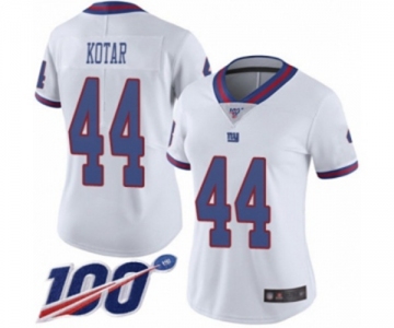 Women's New York Giants #44 Doug Kotar Limited White Rush Vapor Untouchable 100th Season Football Jersey