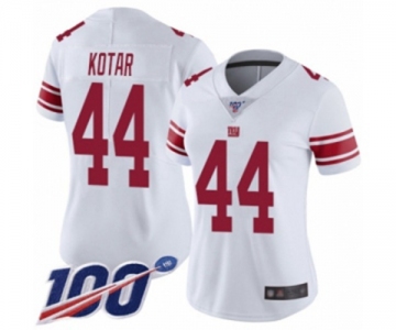 Women's New York Giants #44 Doug Kotar White Vapor Untouchable Limited Player 100th Season Football Jersey