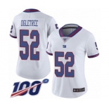 Women's New York Giants #52 Alec Ogletree Limited White Rush Vapor Untouchable 100th Season Football Jersey