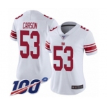 Women's New York Giants #53 Harry Carson White Vapor Untouchable Limited Player 100th Season Football Jersey