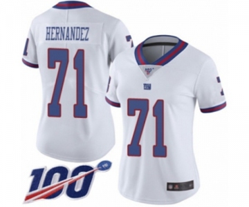 Women's New York Giants #71 Will Hernandez Limited White Rush Vapor Untouchable 100th Season Football Jersey