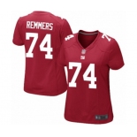 Women's New York Giants #74 Mike Remmers Game Red Alternate Football Jersey