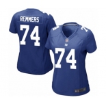 Women's New York Giants #74 Mike Remmers Game Royal Blue Team Color Football Jersey