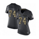 Women's New York Giants #74 Mike Remmers Limited Black 2016 Salute to Service Football Jersey