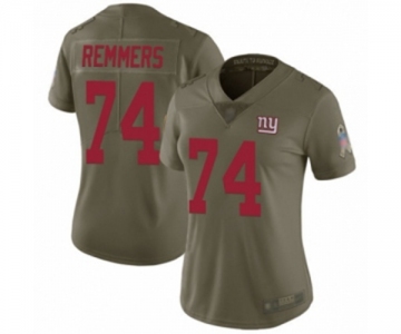 Women's New York Giants #74 Mike Remmers Limited Olive 2017 Salute to Service Football Jersey