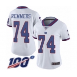 Women's New York Giants #74 Mike Remmers Limited White Rush Vapor Untouchable 100th Season Football Jersey