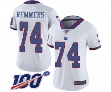 Women's New York Giants #74 Mike Remmers Limited White Rush Vapor Untouchable 100th Season Football Jersey