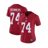 Women's New York Giants #74 Mike Remmers Red Limited Red Inverted Legend Football Jersey