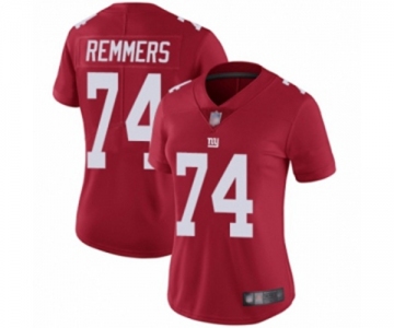 Women's New York Giants #74 Mike Remmers Red Limited Red Inverted Legend Football Jersey