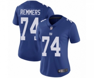 Women's New York Giants #74 Mike Remmers Royal Blue Team Color Vapor Untouchable Limited Player Football Jersey