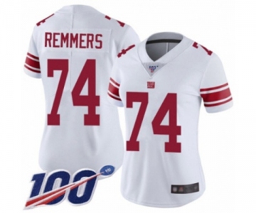 Women's New York Giants #74 Mike Remmers White Vapor Untouchable Limited Player 100th Season Football Jersey