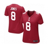 Women's New York Giants #8 Daniel Jones Game Red Alternate Football Jersey