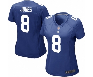 Women's New York Giants #8 Daniel Jones Game Royal Blue Team Color Football Jersey