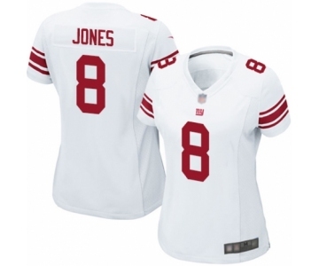 Women's New York Giants #8 Daniel Jones Game White Football Jersey