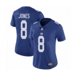 Women's New York Giants #8 Daniel Jones Royal Blue Team Color Vapor Untouchable Limited Player Football Jersey