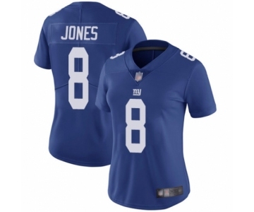 Women's New York Giants #8 Daniel Jones Royal Blue Team Color Vapor Untouchable Limited Player Football Jersey