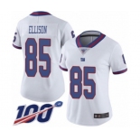 Women's New York Giants #85 Rhett Ellison Limited White Rush Vapor Untouchable 100th Season Football Jersey