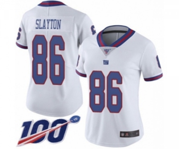 Women's New York Giants #86 Darius Slayton Limited White Rush Vapor Untouchable 100th Season Football Jersey