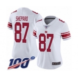 Women's New York Giants #87 Sterling Shepard White Vapor Untouchable Limited Player 100th Season Football Jersey