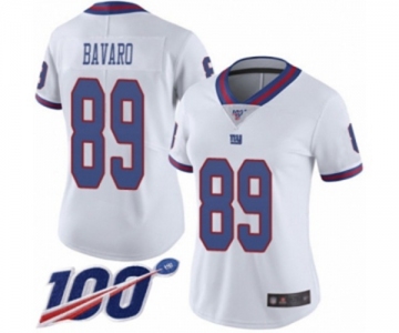 Women's New York Giants #89 Mark Bavaro Limited White Rush Vapor Untouchable 100th Season Football Jersey