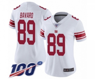 Women's New York Giants #89 Mark Bavaro White Vapor Untouchable Limited Player 100th Season Football Jersey