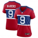 Women's New York Giants #9 Malik Nabers Century Red Alternate Vapor Limited Football Stitched Jersey