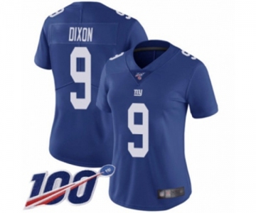 Women's New York Giants #9 Riley Dixon Royal Blue Team Color Vapor Untouchable Limited Player 100th Season Football Jersey