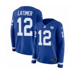 Women's Nike New York Giants #12 Cody Latimer Limited Royal Blue Therma Long Sleeve NFL Jersey