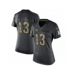 Women's Nike New York Giants #13 Odell Beckham Jr Limited Black 2016 Salute to Service NFL Jersey