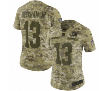 Women's Nike New York Giants #13 Odell Beckham Jr Limited Camo 2018 Salute to Service NFL Jersey