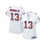 Women's Nike New York Giants #13 Odell Beckham Jr Limited White Strobe NFL Jersey