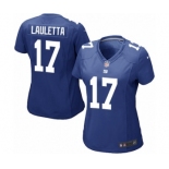 Women's Nike New York Giants #17 Kyle Lauletta Game Royal Blue Team Color NFL Jersey