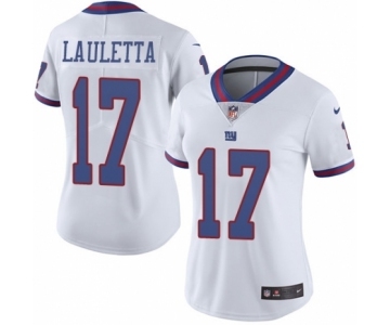 Women's Nike New York Giants #17 Kyle Lauletta Limited White Rush Vapor Untouchable NFL Jersey