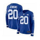 Women's Nike New York Giants #20 Janoris Jenkins Limited Royal Blue Therma Long Sleeve NFL Jersey