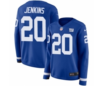 Women's Nike New York Giants #20 Janoris Jenkins Limited Royal Blue Therma Long Sleeve NFL Jersey