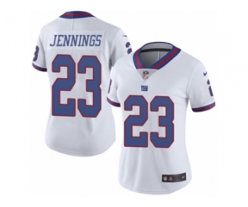 Women's Nike New York Giants #23 Rashad Jennings Limited White Rush NFL Jersey