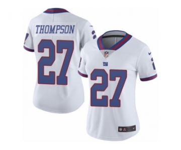 Women's Nike New York Giants #27 Darian Thompson Limited White Rush NFL Jersey