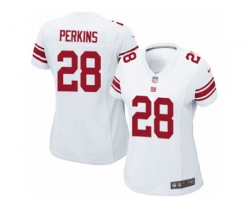 Women's Nike New York Giants #28 Paul Perkins Limited White NFL Jersey