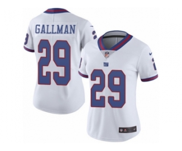 Women's Nike New York Giants #29 Wayne Gallman Limited White Rush NFL Jersey